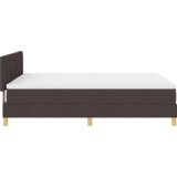 Box Spring krevet s madracem i LED tamno smeđi 140x200 cm tkanina | shoptok.hr