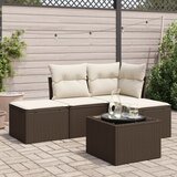  5-dijelni set vrtnih sofa s jastucima poliratan smeđi | shoptok.hr