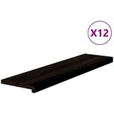  Gazišta stepenice 12 kom tamnosmeđi 100x25x2 cm masivna hrast | shoptok.hr