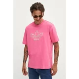 Adidas Bombažna kratka majica Pride moška, roza barva, IZ4898