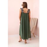 Kesi Włoski Women's dress with leopard print straps khaki | shoptok.hr