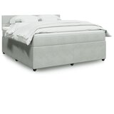 vidaXL Box spring postelja z vzmetnico svetlo siva 180x200 cm žamet | Shoptok.si