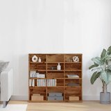 vidaXL Omarica za CD plošče star les 100x23x89,5 cm inženirski les | Shoptok.si