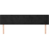  Uzglavlje s ušima crni 203x16x78/88 cm baršunasti | shoptok.hr