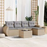  6-dijelni set vrtnih sofa s jastucima bež od poliratana | shoptok.hr