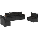  The Living Store Vrtna sedežna garnitura 8-delna z blazinami črn poli ratan - Vrtna Sedežna Garniture, (21443204) | Shoptok.si
