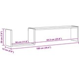  Zidne police 2 kom crne 100 x 15 x 20 cm konstruirano drvo | shoptok.hr