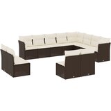  12-dijelni set vrtnih sofa od poliratana s jastucima smeđi | shoptok.hr