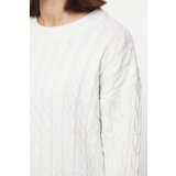 Trendyol Ecru More Sustainable Soft Texture Basic Knitwear Sweater | Shoptok.si