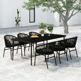  7-dijelni vrtni blagovaonski set crni | shoptok.hr