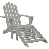 Maison Chic Vrtni Stoli - Stol za vrt s taburejem lesen siv JS714, (21878316) | Shoptok.si