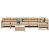 The Living Store Vrtna sedežna garnitura 7-delna z blazinami trdna borovina - Vrtna Sedežna Garnitura, (21455387) | Shoptok.si