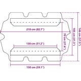  Zamjenski krov za vrtnu ljuljačku boja vina 150/130 x 105/70 cm | shoptok.hr