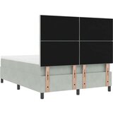 vidaXL Box Spring Krevet s Madracem Svjetlosiva 160x200 cm Baršun | shoptok.hr