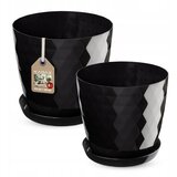 KADAX cvetlični lonec, sadilnik, pokrov, 25+30 cm, stojalo za rože, črna plastika, 2 kosa., (5000353245) | Shoptok.si