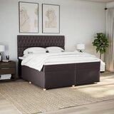  Krevet s oprugama i madracem tamnosmeđi 200x200 cm od tkanine | shoptok.hr
