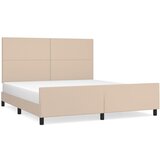 Maison Chic Posteljni okvir - Dvoposteljna postelja - Zakonska postelja z vzglavjem kapučino 160x200 cm umetno usnje-J5939, (21759723) Cene