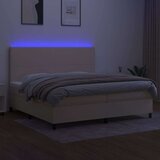  Box spring s madracem LED krem 200x200 cm od tkanine | shoptok.hr