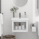  Zidni okvir za kupaonski umivaonik bijeli 40x38x31 cm željezni | shoptok.hr
