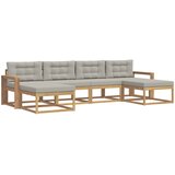  Set vanjskih sofa 6 kom. Bijela i svjetlosiva Smeđa 337 x 162,5 x 73 cm | shoptok.hr