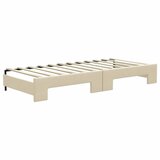  Dnevni krevet na razvlačenje krem 80 x 200 cm od tkanine | shoptok.hr