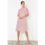 Trendyol Powder Skirt Flounce A-line Chiffon Midi Lined Woven Dress