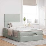  Okvir za krevet s madracima svjetlosivi 120x190 cm baršunasti | shoptok.hr
