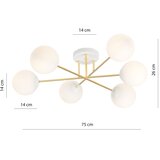  Luster na štapu MAGNUM 6xE14/10W/230V bela/zlatna | Eponuda.com