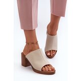 EVENTO Elegant Light Women's Sandals with Heels Beige Varnila | Shoptok.si