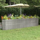 vidaXL Visoka greda iz prašno premazanega jekla 332x40x68 cm srebrna | Shoptok.si