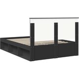  Konstrukcija postelje Črna 140 x 200 cm Masivno borovo les, (5000103412) | Shoptok.si