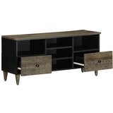 Maison Chic TV omarica - TV enota - Televizijska omarica črna 100x33x46 cm trden mangov les, (21700837) | Shoptok.si