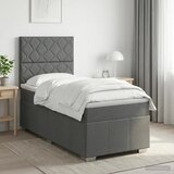  Boxspring krevet s madracem Tamnosiva 90 x 200 cm Tkanina - Tamnosiva 90 x 200 cm Dizajn s rombovima Cijene
