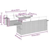  7-dijelni set vrtnih sofa od poliratana s jastucima smeđi | shoptok.hr