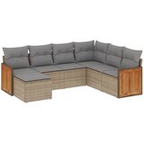  7-dijelni set vrtnih sofa od poliratana s jastucima bež | shoptok.hr