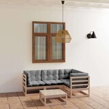  Sedežna garnitura 5-delna z blazinami trdna borovina | Shoptok.si