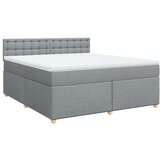 vidaXL Box spring postelja z vzmetnico svetlo siva 180x200 cm blago | Shoptok.si