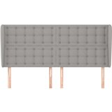  Uzglavlje s ušima svjetlosivo 183x23x118/128 cm od tkanine | shoptok.hr
