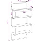  Polica sa 4 nivoa Dimljeni hrast 60 x 24 5 x 104 cm - Dimljeni hrast 60 cm 4 razine | shoptok.hr