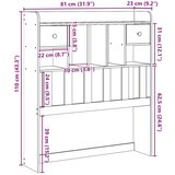  Vzglavje s predelki 75 cm trdna borovina, (21532431) | Shoptok.si