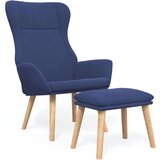  Stol za sproščanje s stolčkom za noge modro blago, (20821701) | Shoptok.si