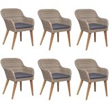  7-dijelni vrtni blagovaonski set s jastucima smeđi | shoptok.hr