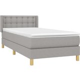  Box spring postelja z vzmetnico svetlo siva 90x200 cm blago, (20726811) | Shoptok.si