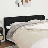  Uzglavlje s ušima crni 203x23x78/88 cm od tkanine | shoptok.hr