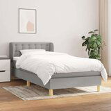  Box spring postelja z vzmetnico svetlo siva 80x200 cm blago, (20724638) | Shoptok.si