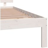  Posteljni okvir bel iz trdnega lesa 135x190 cm 4FT6, (20788035) | Shoptok.si