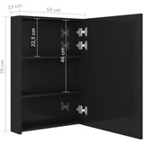  Kupaonski ormarić s ogledalom sjajni crni 50 x 13 x 70 cm | shoptok.hr