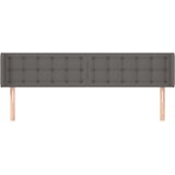  Vzglavje z ušesi sivo 203x16x78/88 cm umetno usnje, (20792682) | Shoptok.si