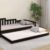  Za krevet crni 100 x 200 cm od masivne borovine Cijene