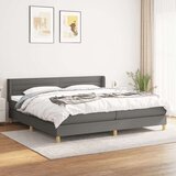  Box spring postelja z vzmetnico temno siva 200x200 cm blago, (20899343) Cene